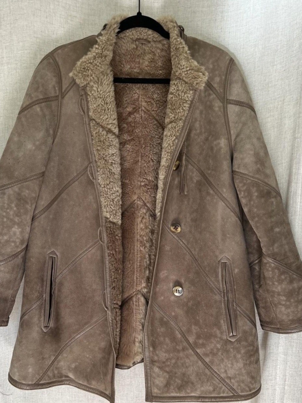 Women’s Vintage Homemade True Shearling Lined Suede Penny Lane Coat